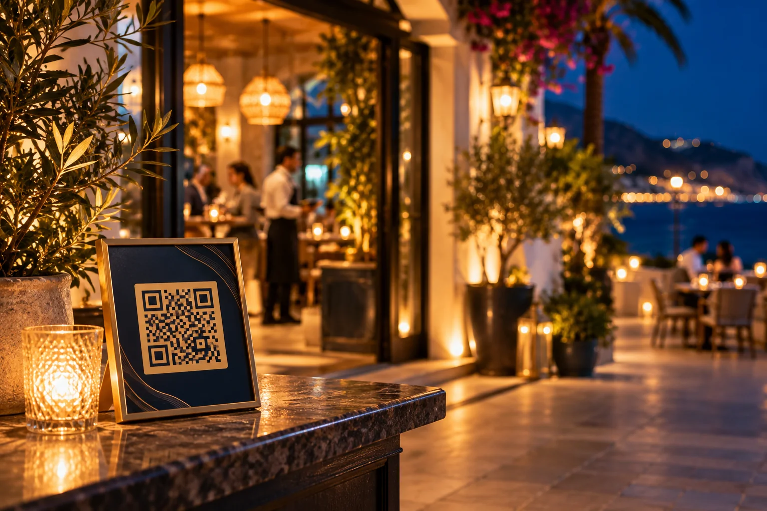 Código QR informativo en un establecimiento colaborador